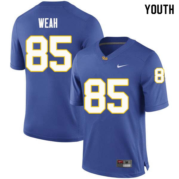 Youth #85 Jester Weah Pittsburgh Panthers College Football Jerseys Sale-Royal